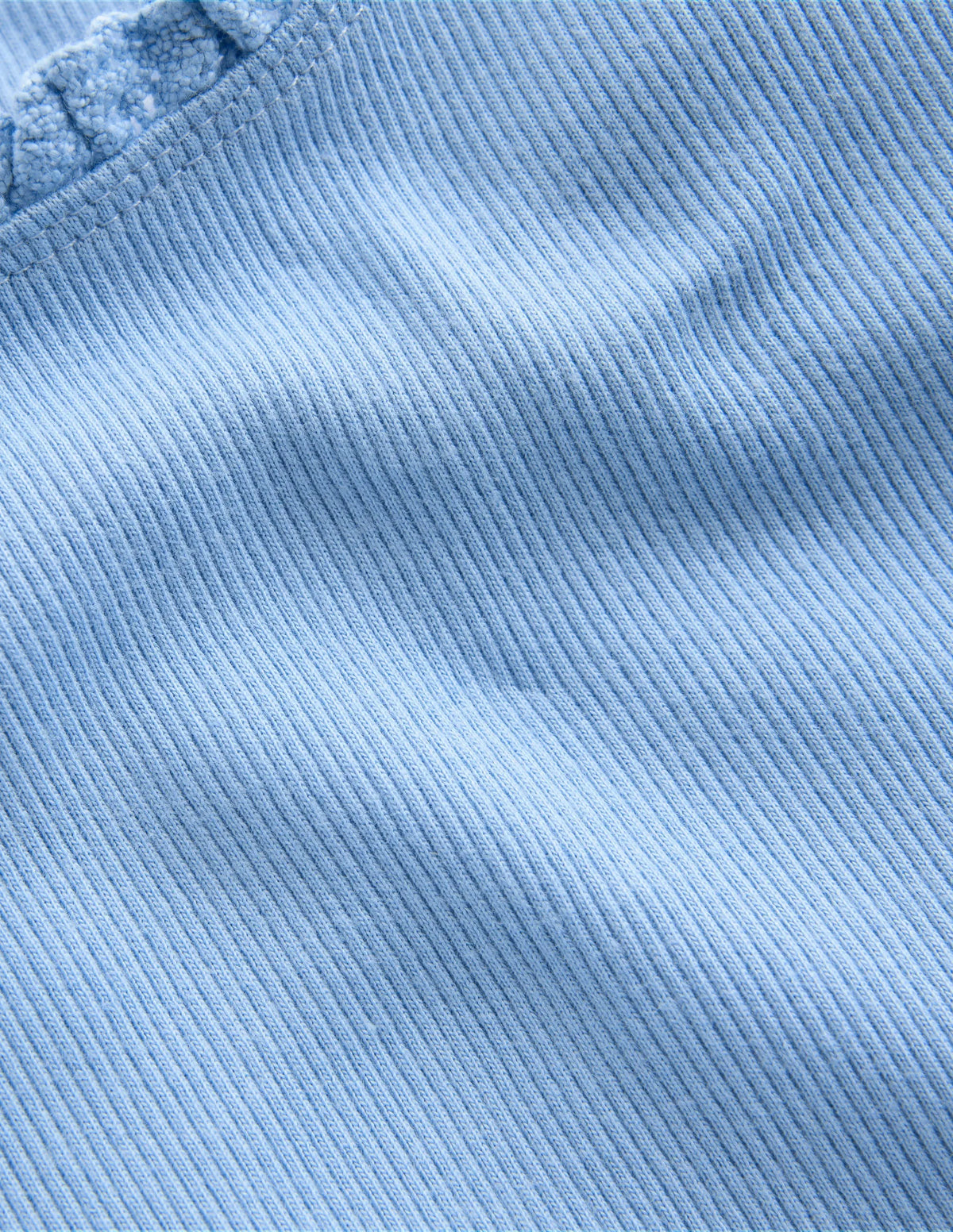 Short Sleeve Ribbed T-shirt-Glacier Blue