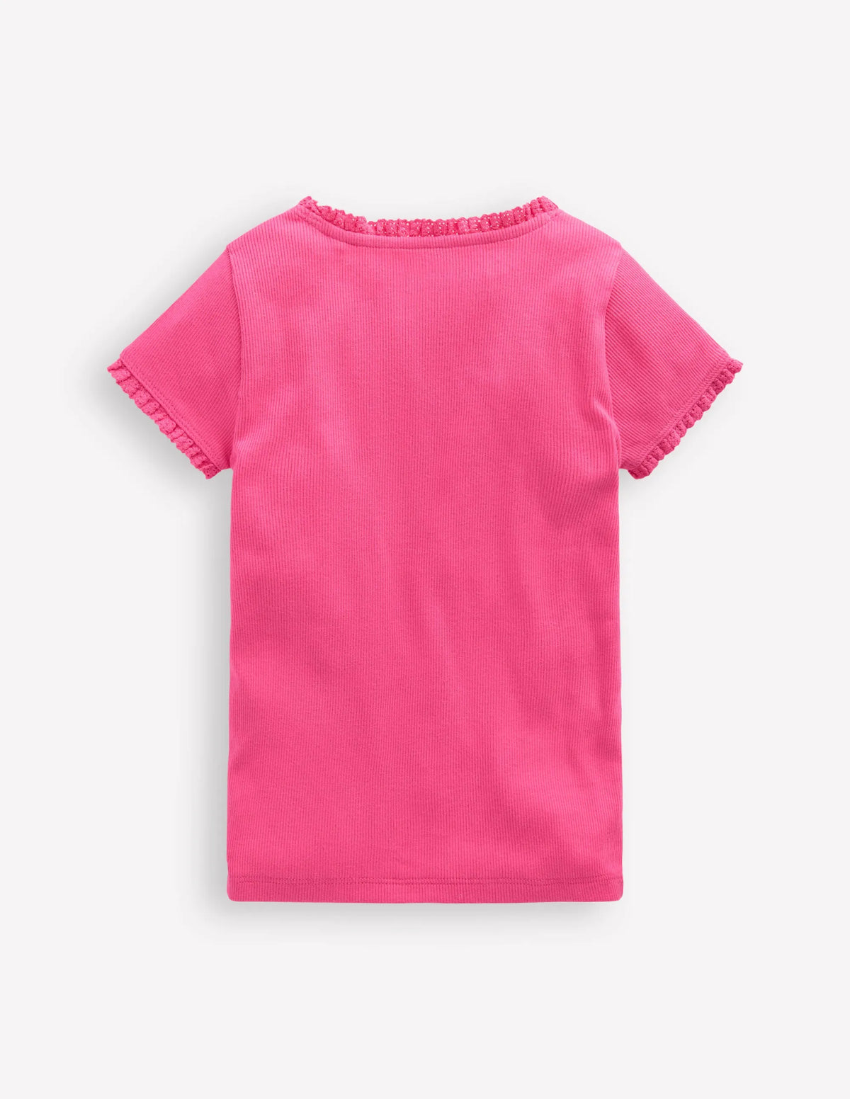 Short Sleeve Ribbed T-shirt-Flamingo Pink