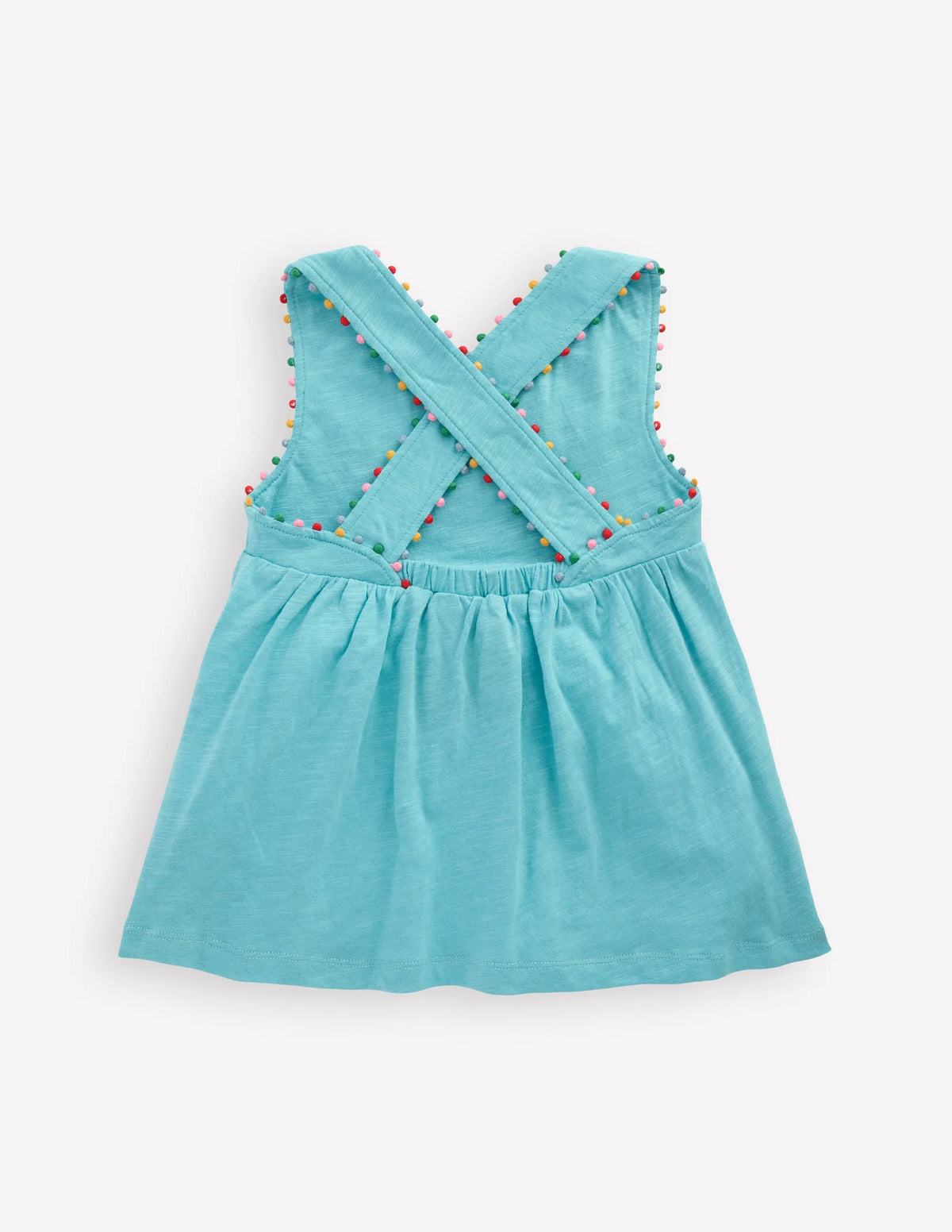 Cross-back Pom Top-Caribbean Blue