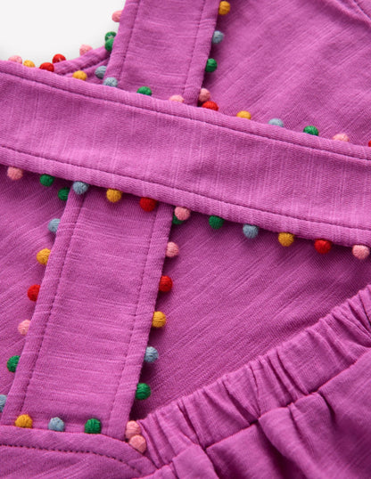 Cross-back Pom Top-Foxglove Purple