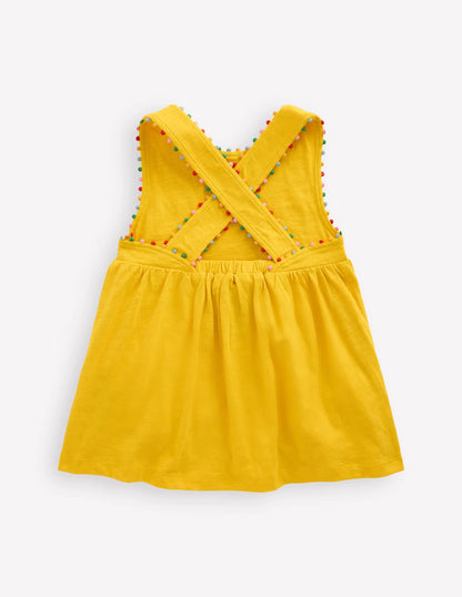 Cross-back Pom Top-Pineapple Yellow
