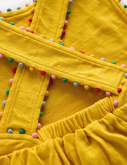 Cross-back Pom Top-Pineapple Yellow