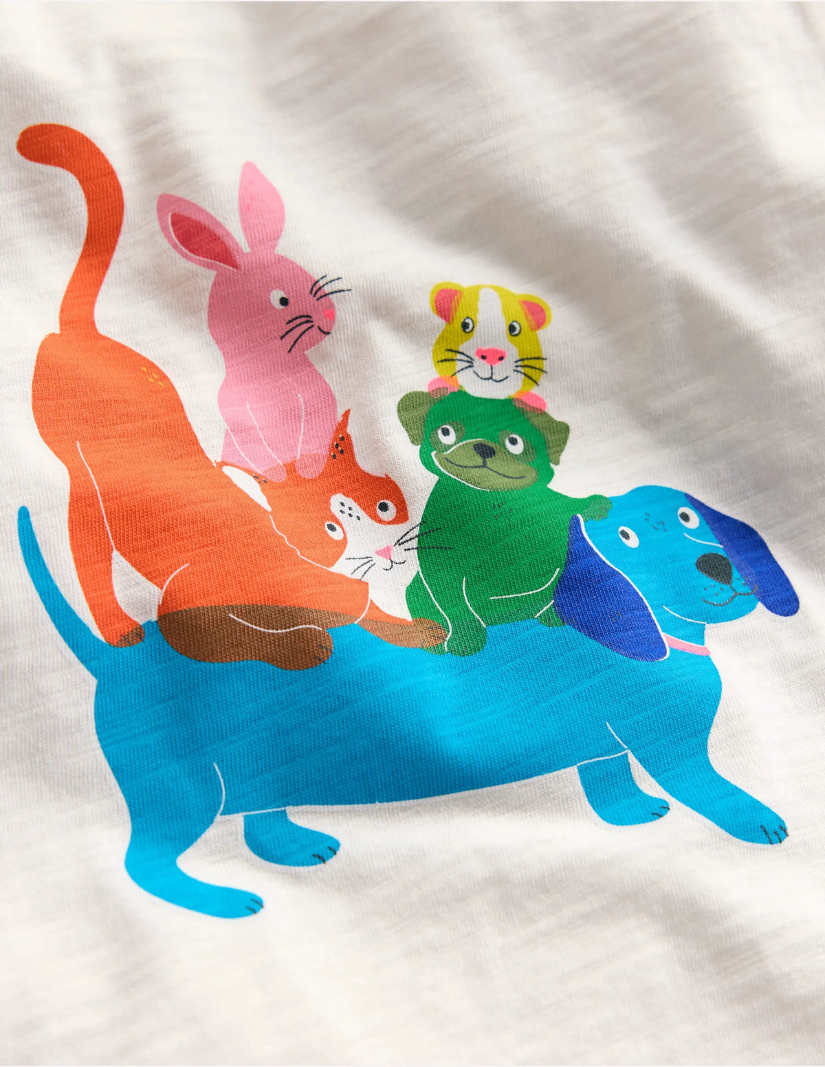 Short Sleeve Frill Logo Top-Soft Ivory Pets