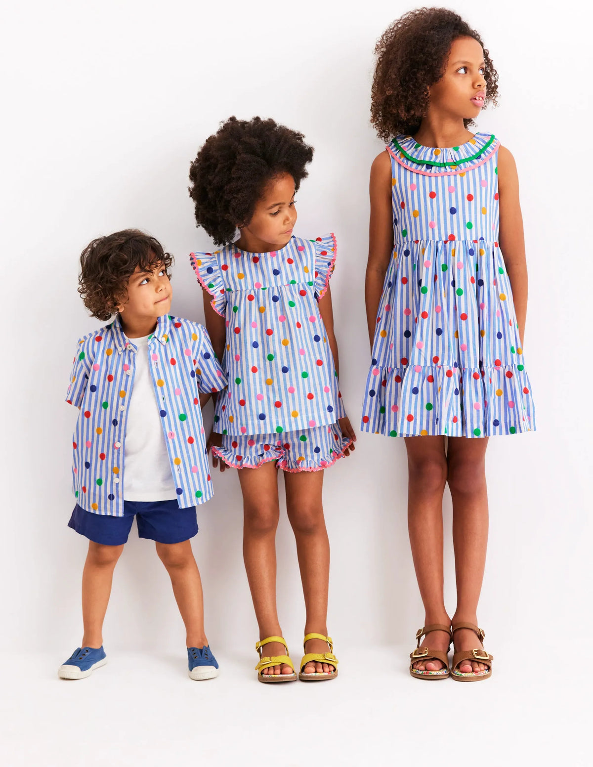 Frill Sleeve Woven Top-Peacock Plume Blue Spot