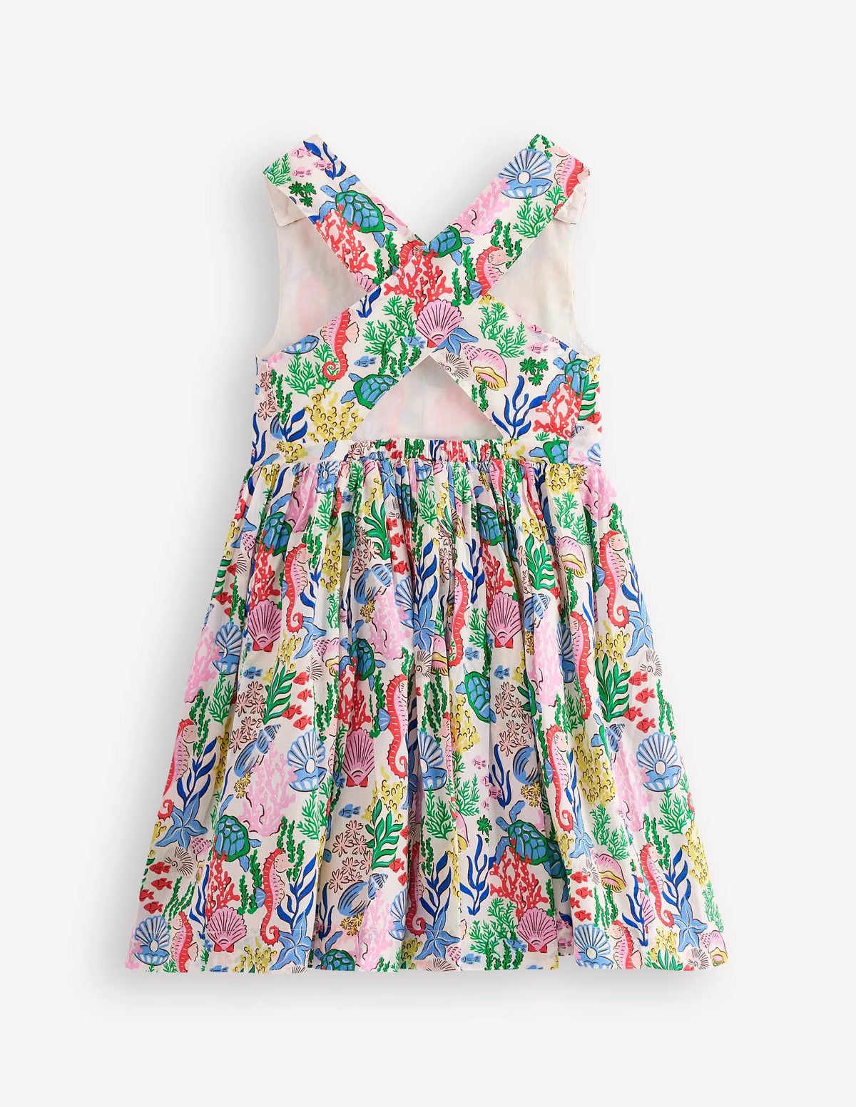 Harper Cross-Back Dress-Multi Coral Cove