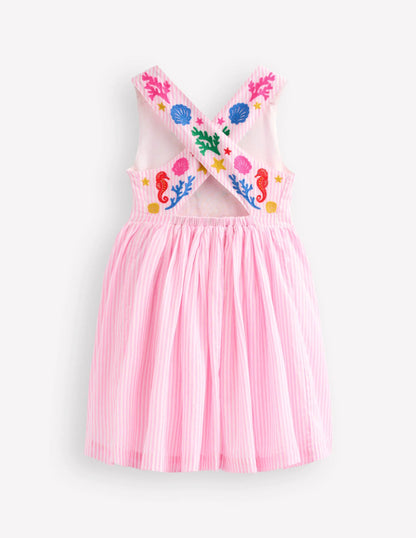 Harper Cross-Back Dress-Pink Mermaid