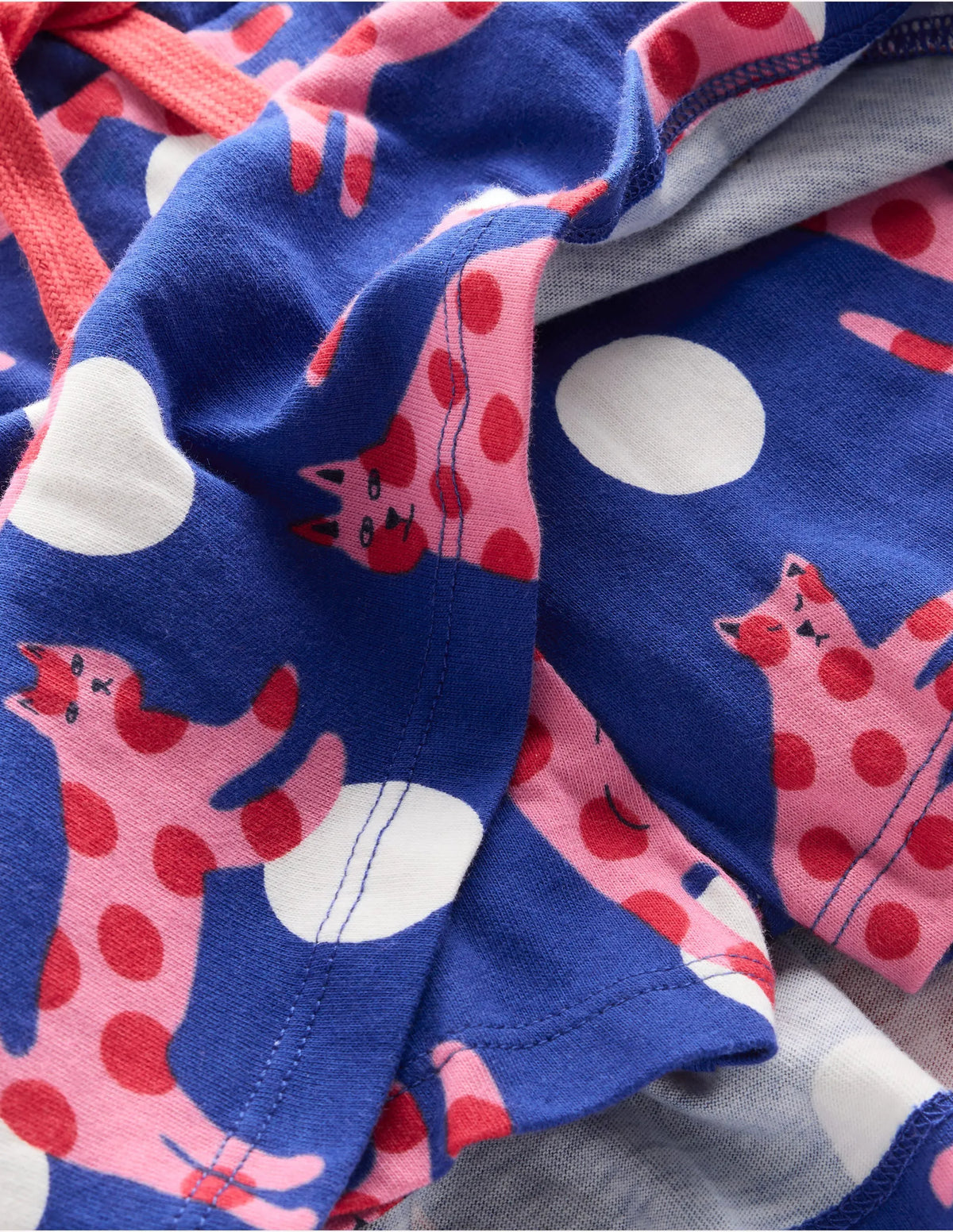 Tiered Jersey Skort-Bright Blue Spotty Cats