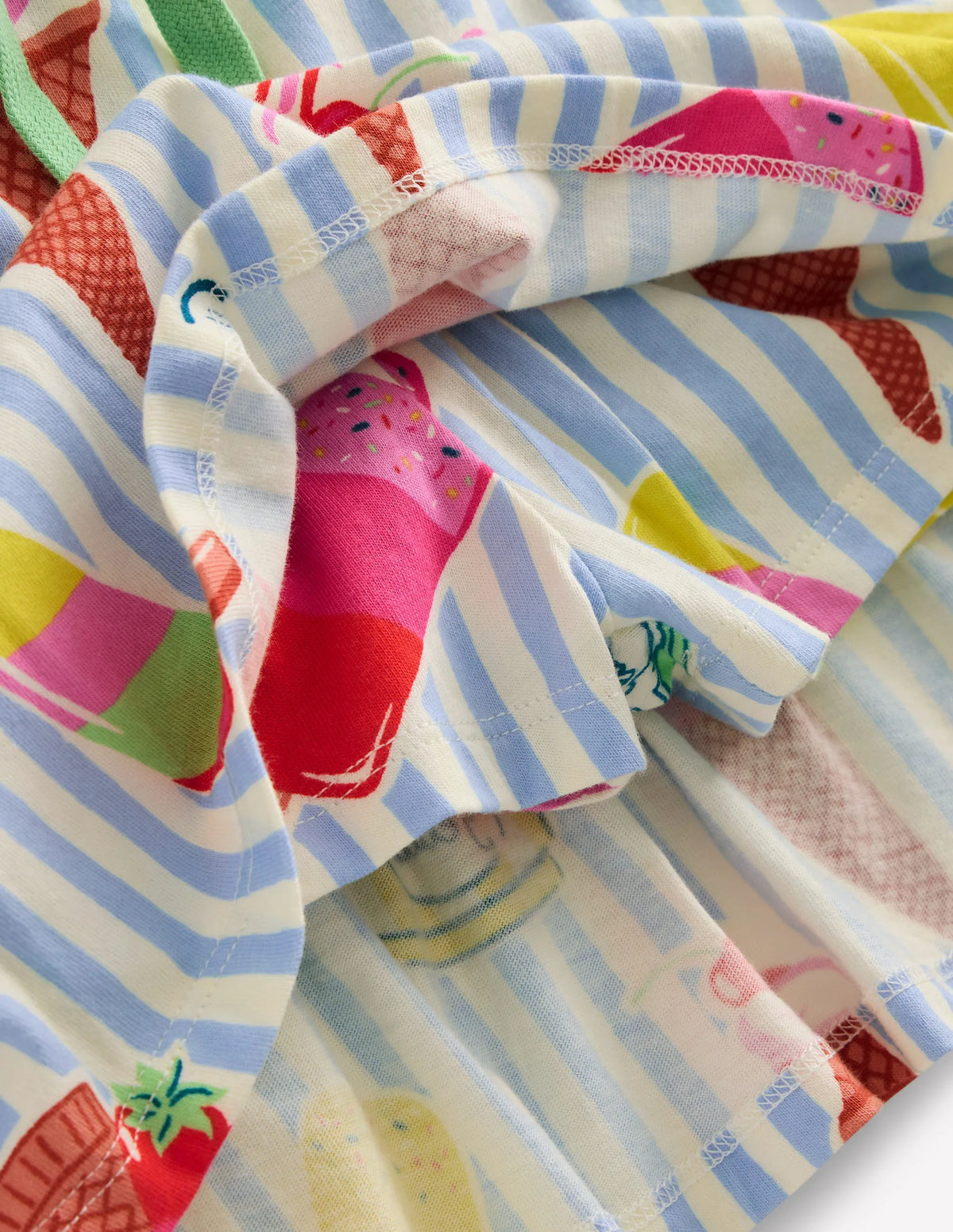 Tiered Jersey Skort-Vintage Blue Ice Cream Stripe