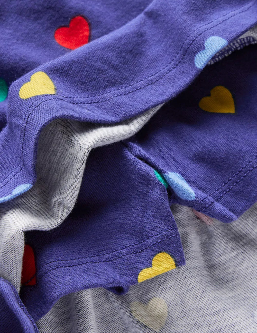 Tiered Jersey Skort-Starboard Blue Multi Hearts