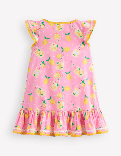 Emmy Woven Beach Dress-Chalk Pink Lemonade