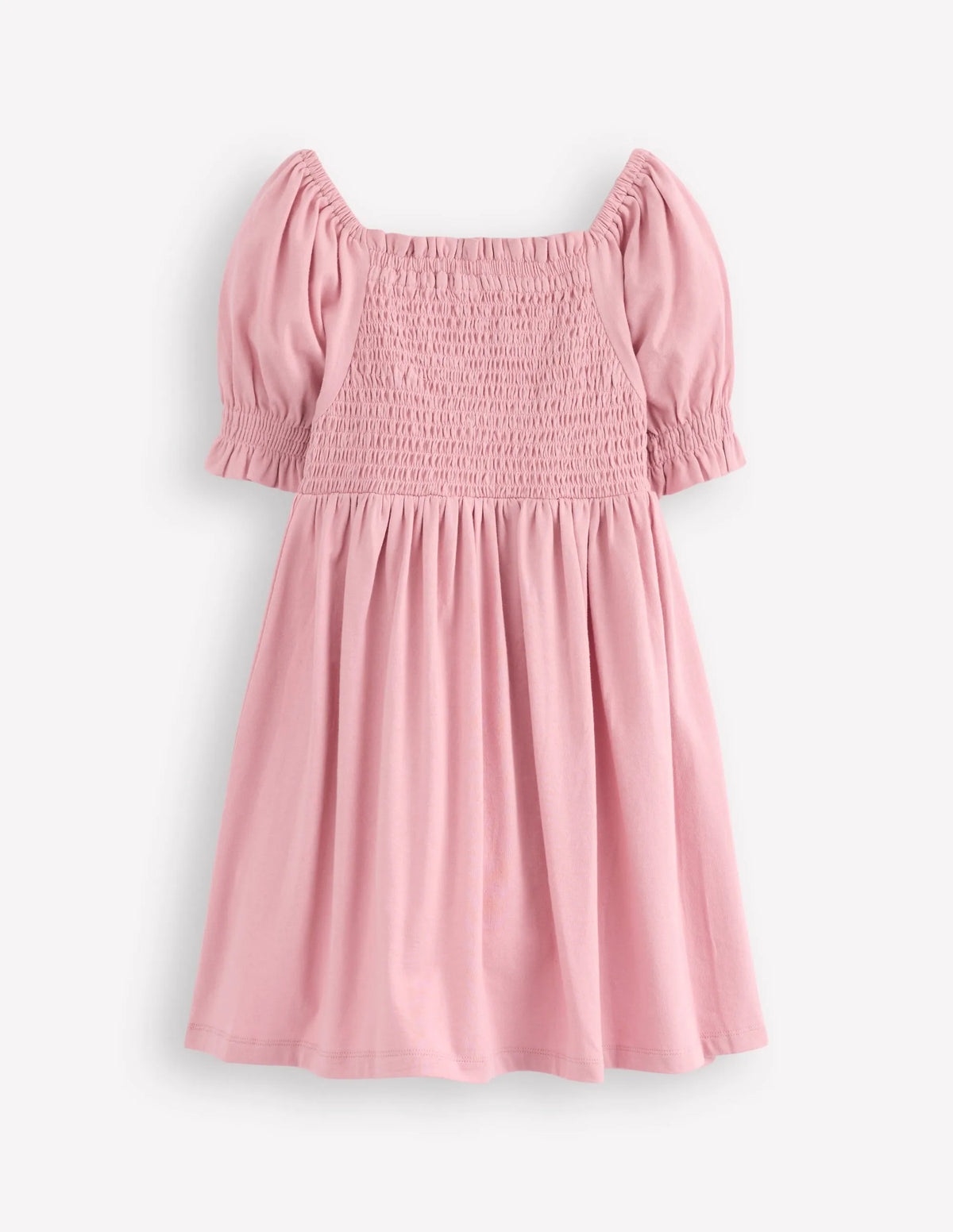 Clare Shirred Appliqué Dress-Vintage Pink May Day Animals