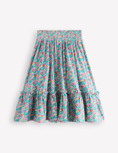 Jersey Midi Skirt-Multi Flowerbed