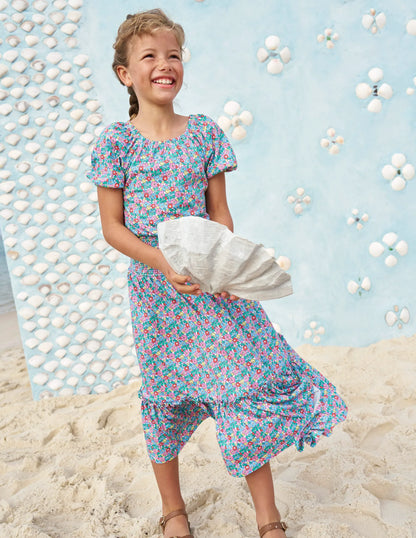 Jersey Midi Skirt-Multi Flowerbed