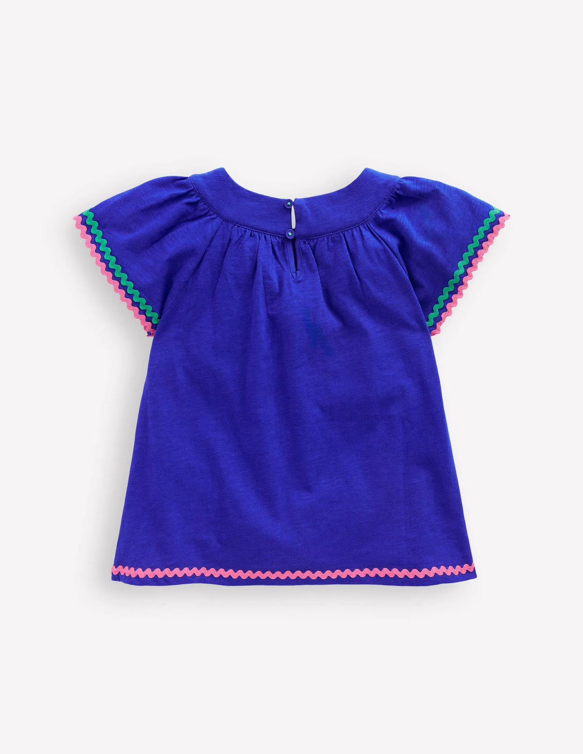 Trim Detail Pretty Top-Bright Blue