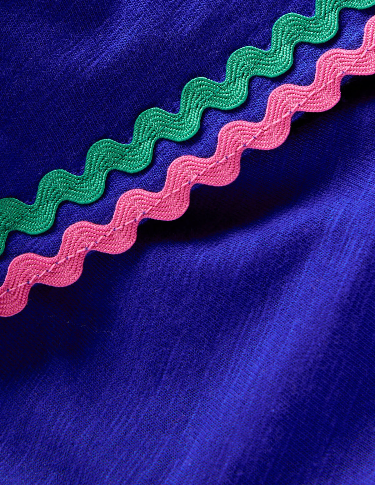 Trim Detail Pretty Top-Bright Blue