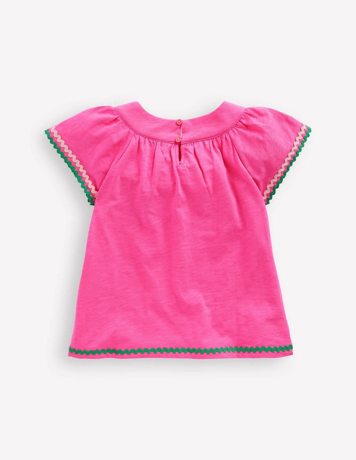 Trim Detail Pretty Top-Sorbet Pink