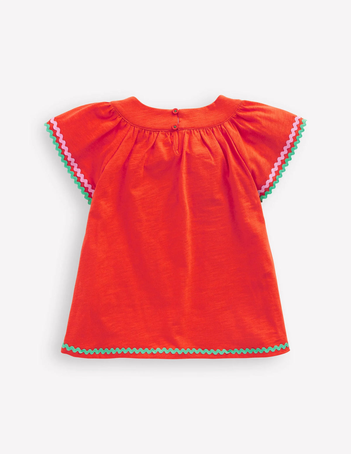 Trim Detail Pretty Top-Firecracker Red