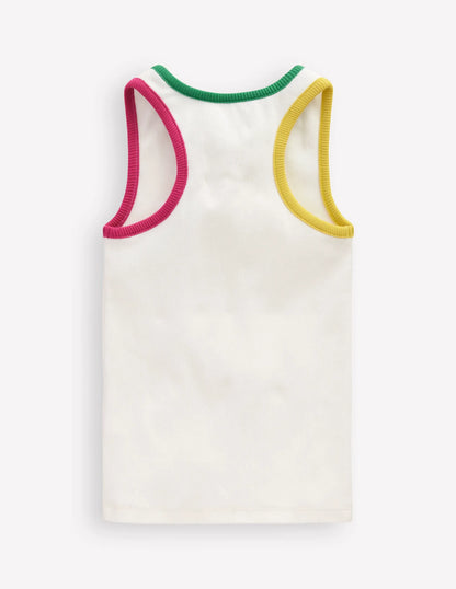 Racerback Ribbed Vest-White