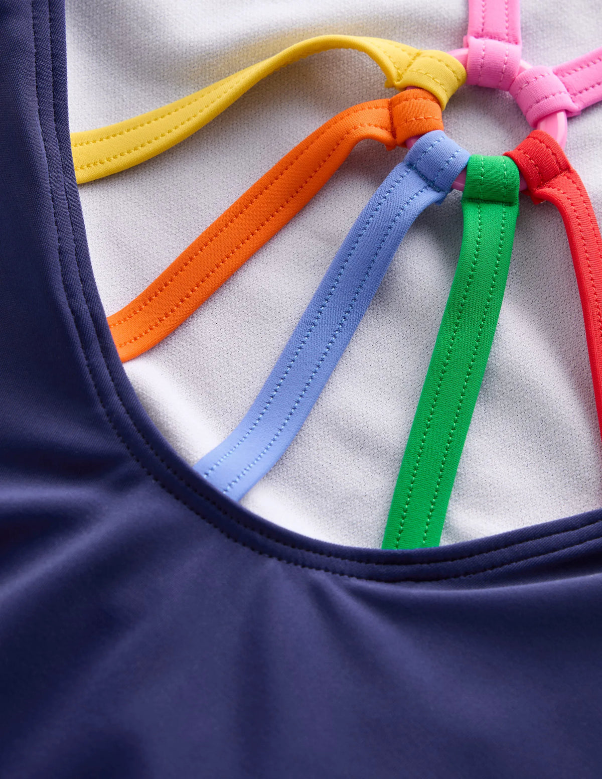 Selena Rainbow Strap Swimsuit-College Navy