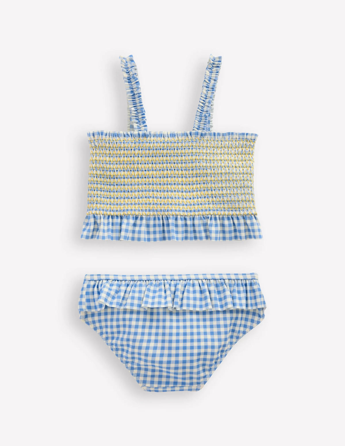 Pretty Peplum Bikini-Smocked Gingham Daisy