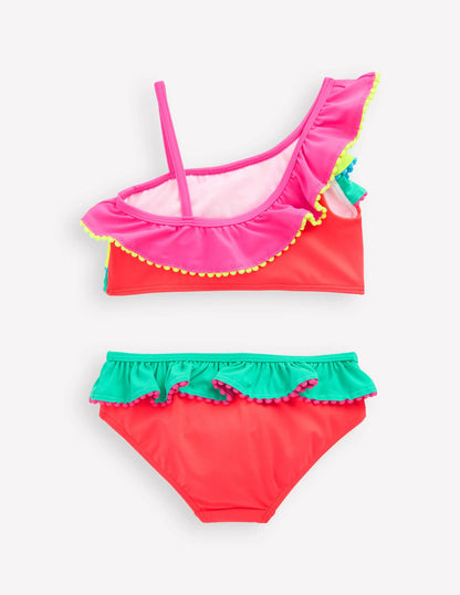 Multi Frill Bikini-Colourblock