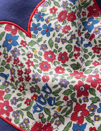 Bobbie Appliqué Sweatshirt-Starboard Blue Hearts