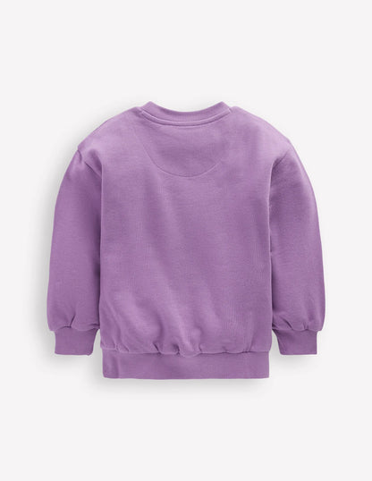 Bobbie Appliqué Sweatshirt-Aster Purple Apple