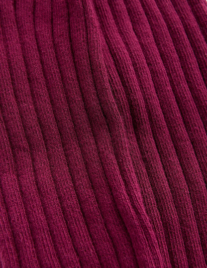 Ribbed Tights-Deep Wisteria