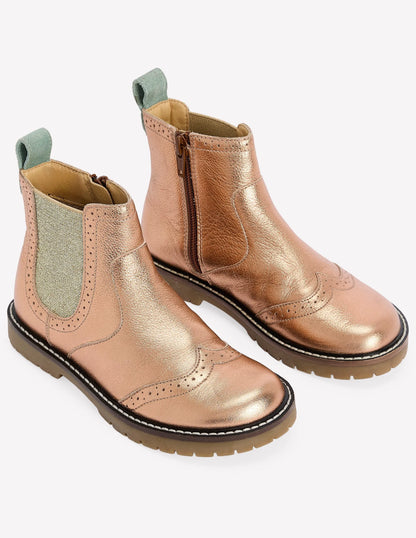 Leather Chelsea Boots-Bronze