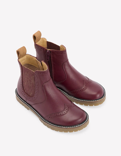 Leather Chelsea Boots-Oxblood