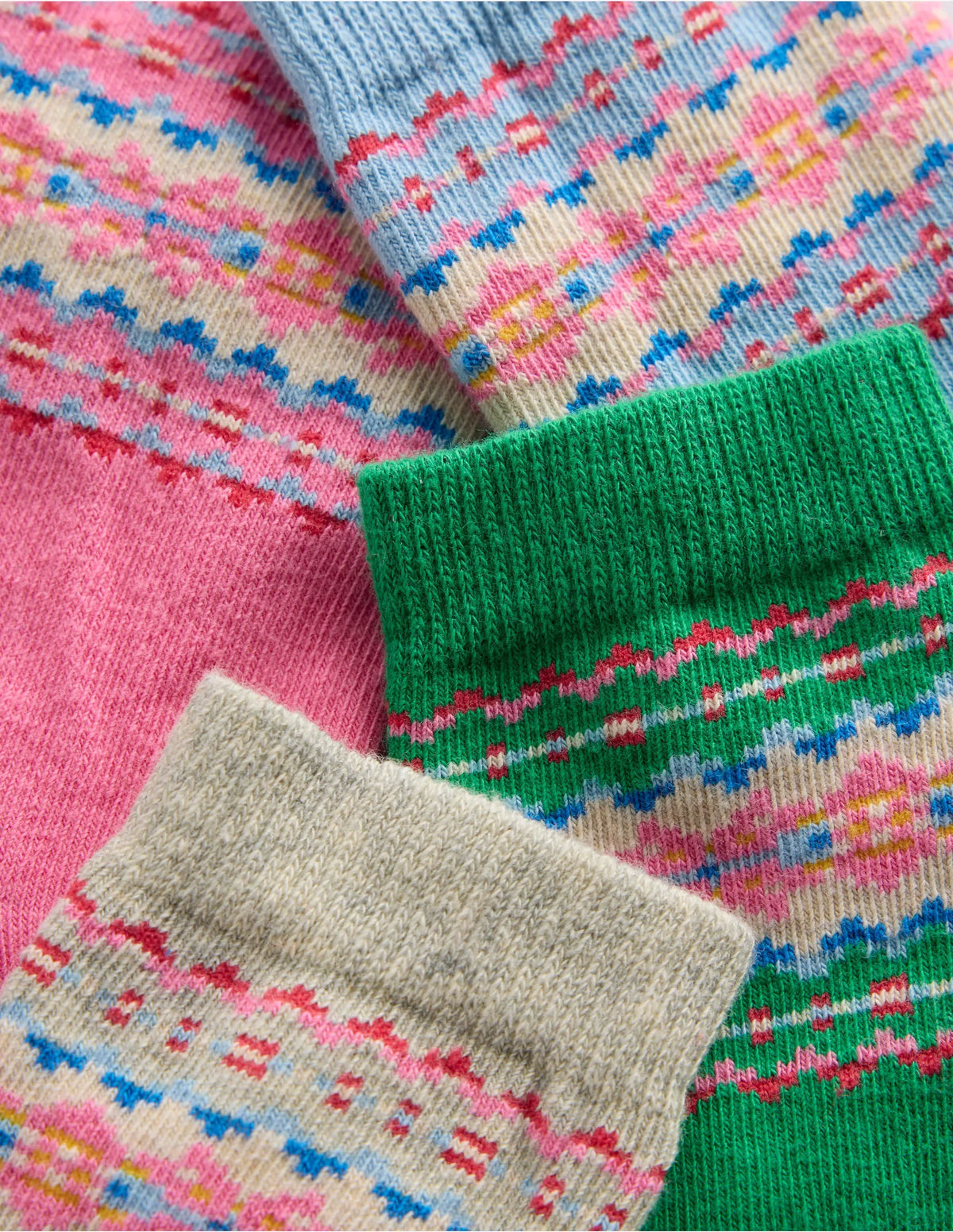 5-pack Fair Isle Socks-Multi Fair Isle