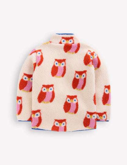 Eden Borg Zip-Through Jacket-Dark Orange Owls