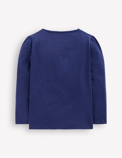 Long Sleeve Superstitch Tee-Starboard Blue Festive