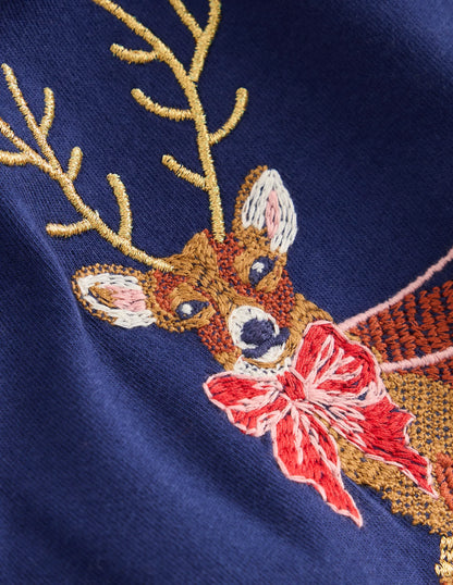 Long Sleeve Superstitch Tee-Starboard Blue Festive