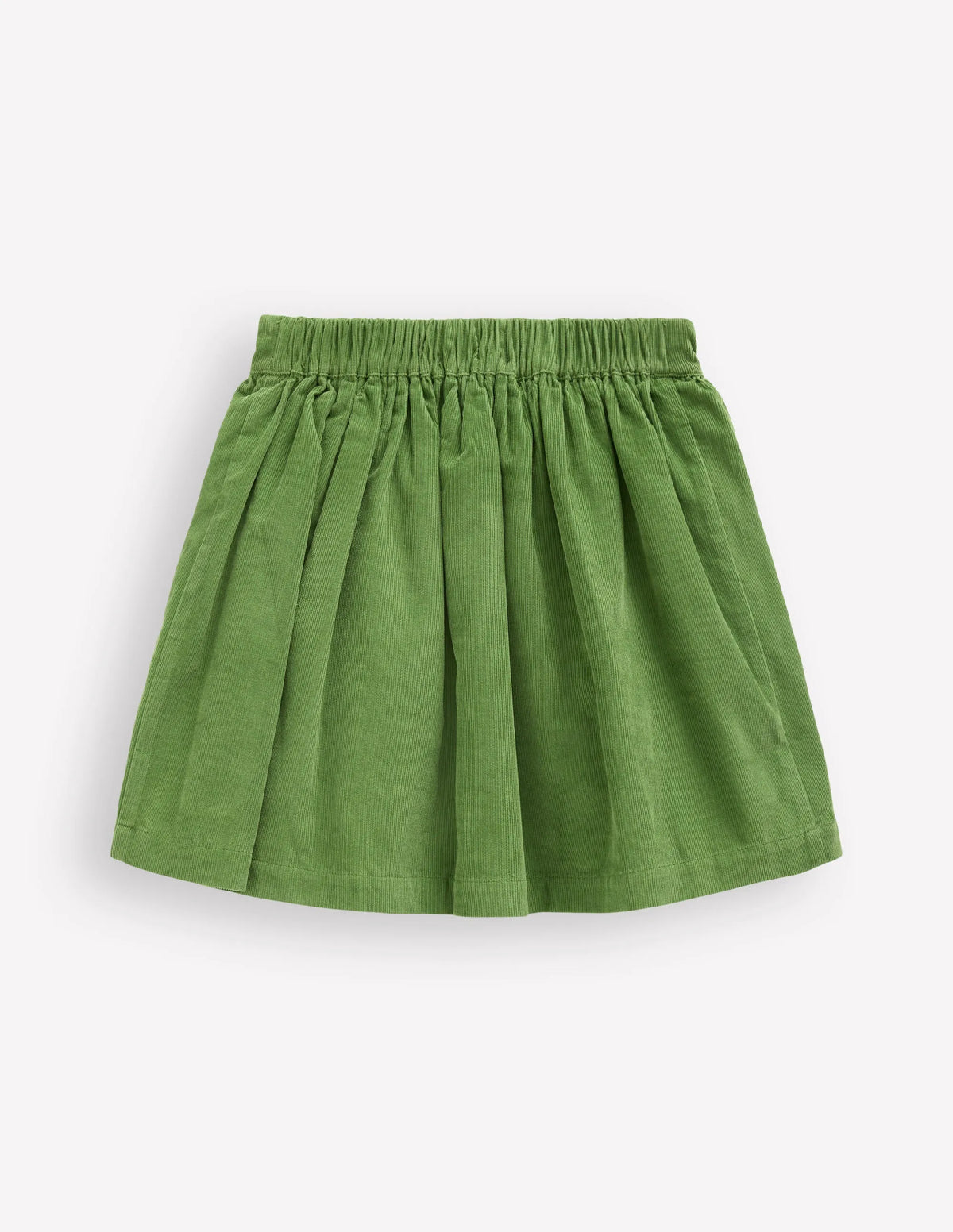 Button-through Mini Skirt-Broccoli Green Flowers
