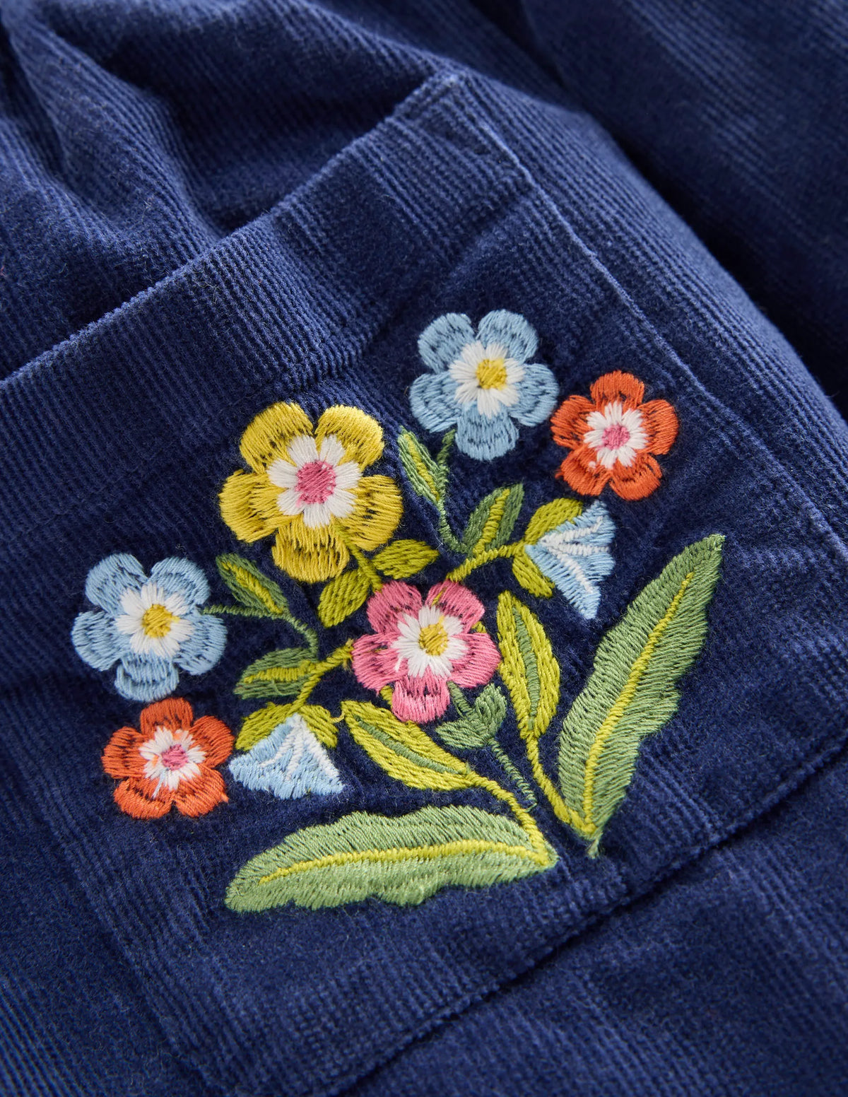 Button-through Mini Skirt-College Navy Flowers