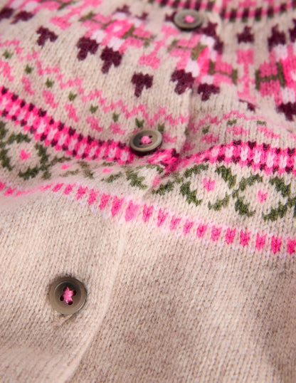 Edie Fair Isle Cardigan-Oatmeal Heritage Fair Isle
