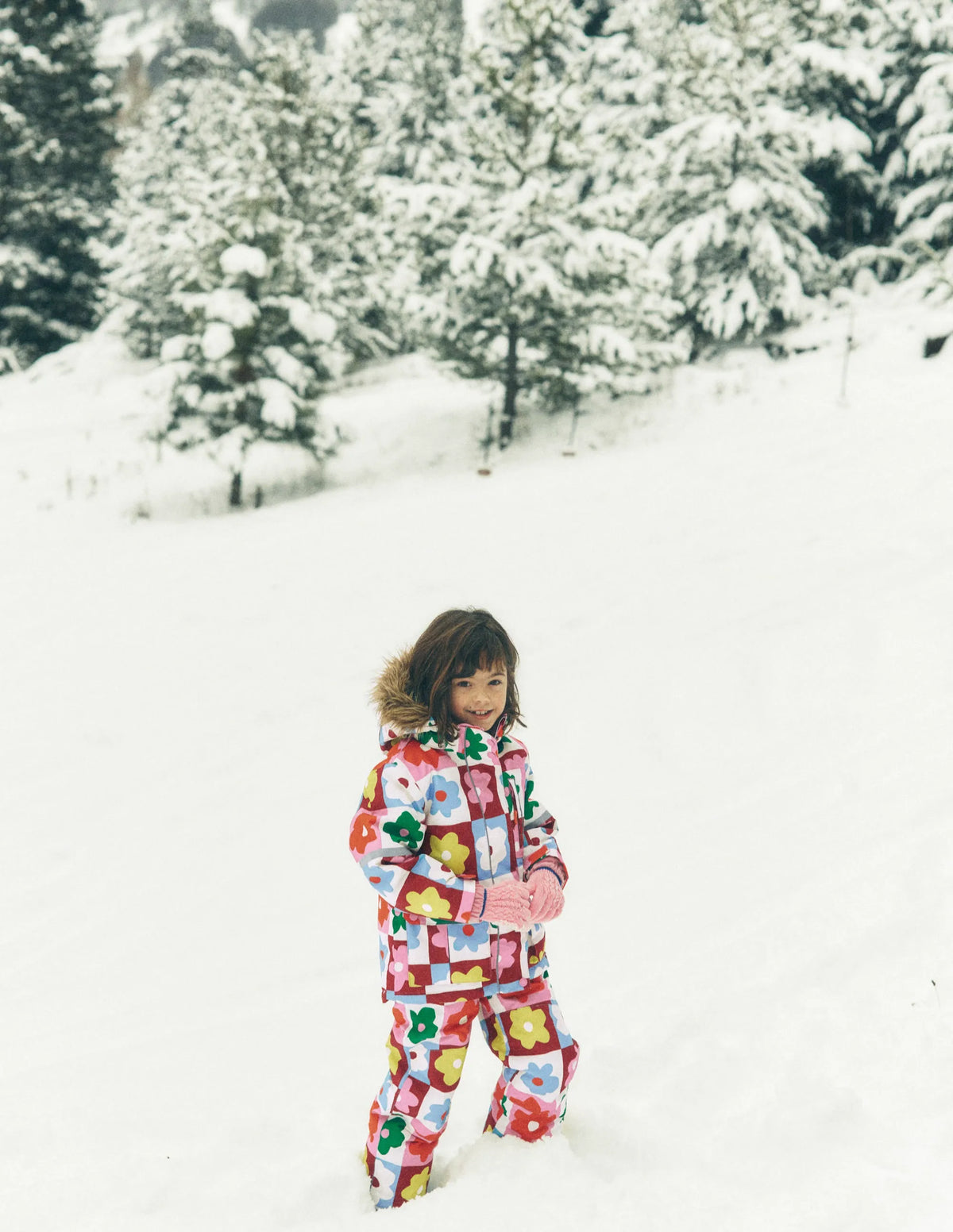All-Weather Waterproof Coat-Multi Flower Check