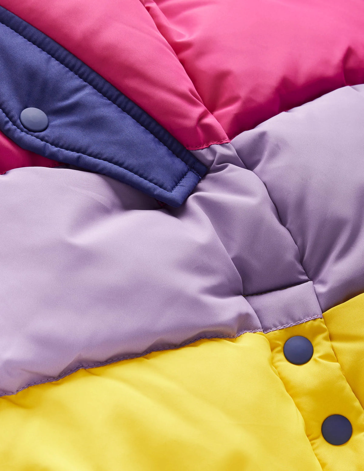 Longline Padded Coat-Rainbow Colourblock