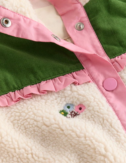 Pretty Borg Mix Jacket-Soft Ivory Embroidered
