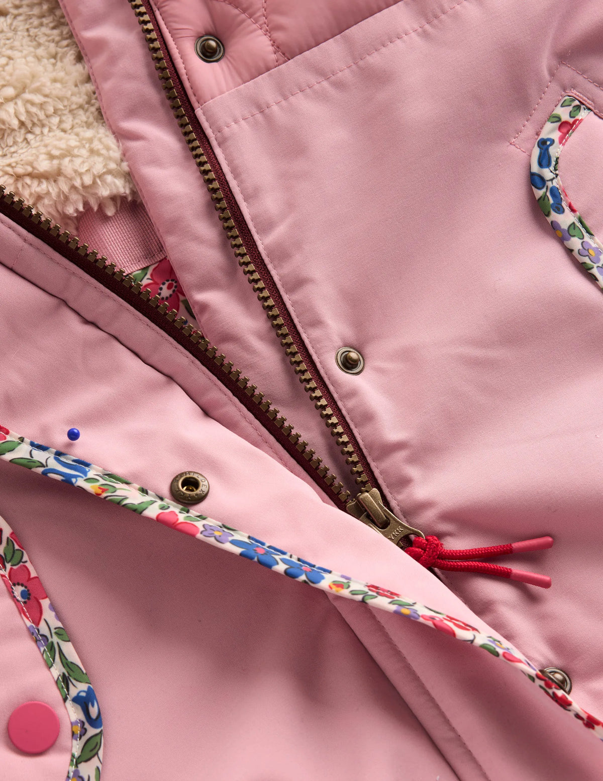 Joni Quilted Parka Coat-Pink