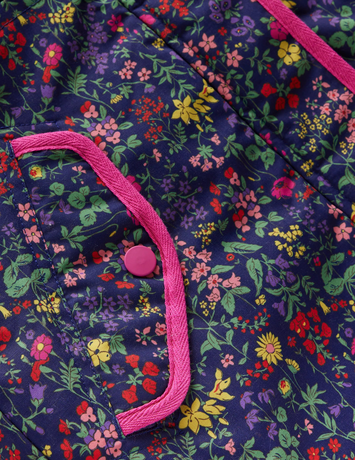 Joni Quilted Parka Coat-Blue Flower Meadow