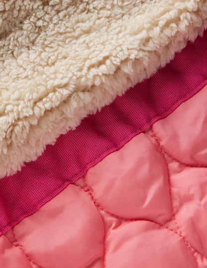 Joni Quilted Parka Coat-Blue Flower Meadow