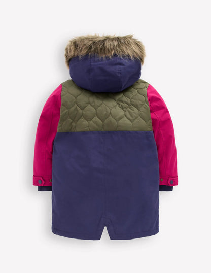 Joni Quilted Parka Coat-Multi