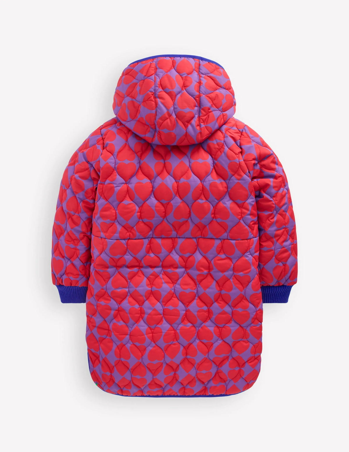 Cosy Longline Coat-Purple Heart Print