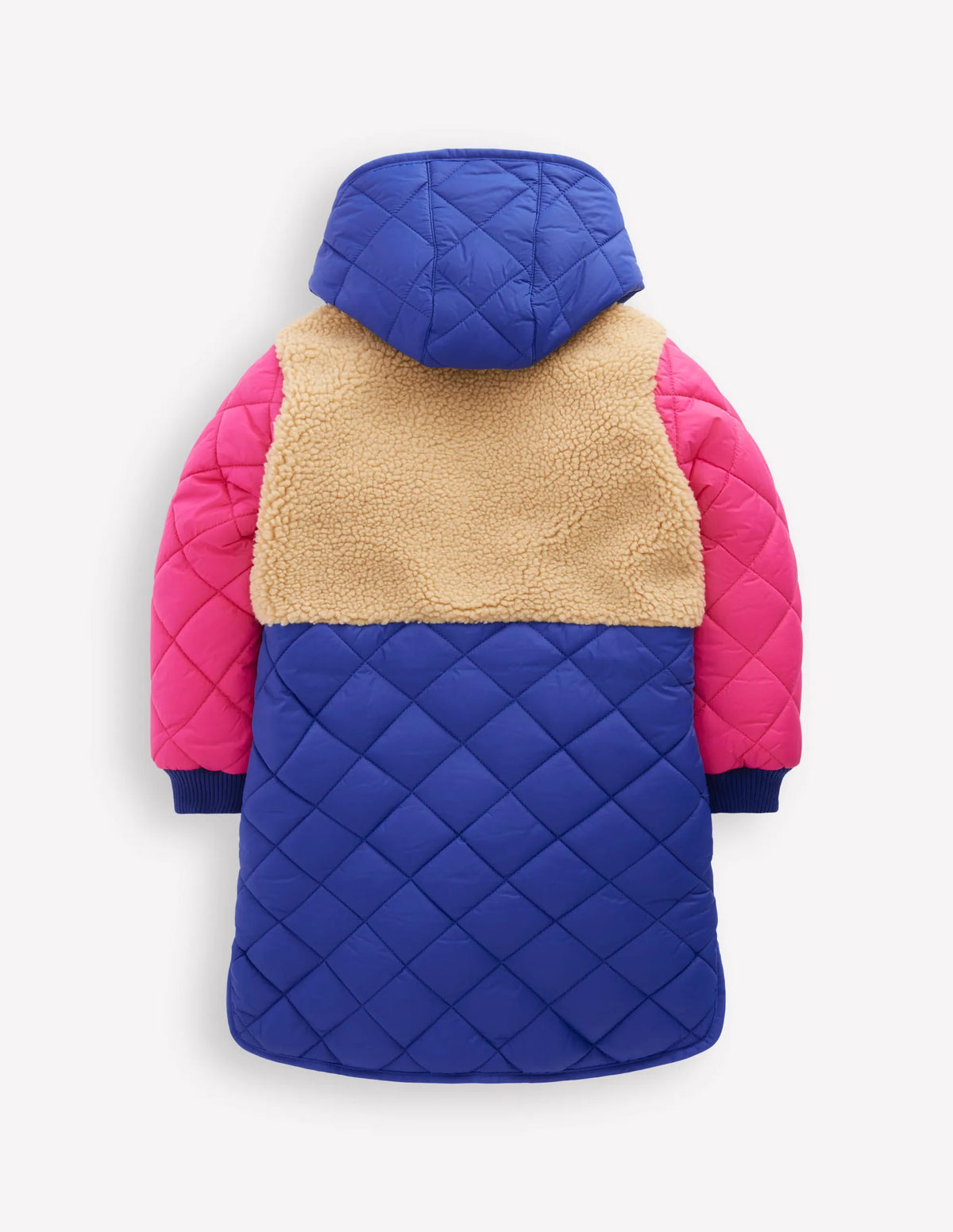 Cosy Longline Coat-Multi Colourblock