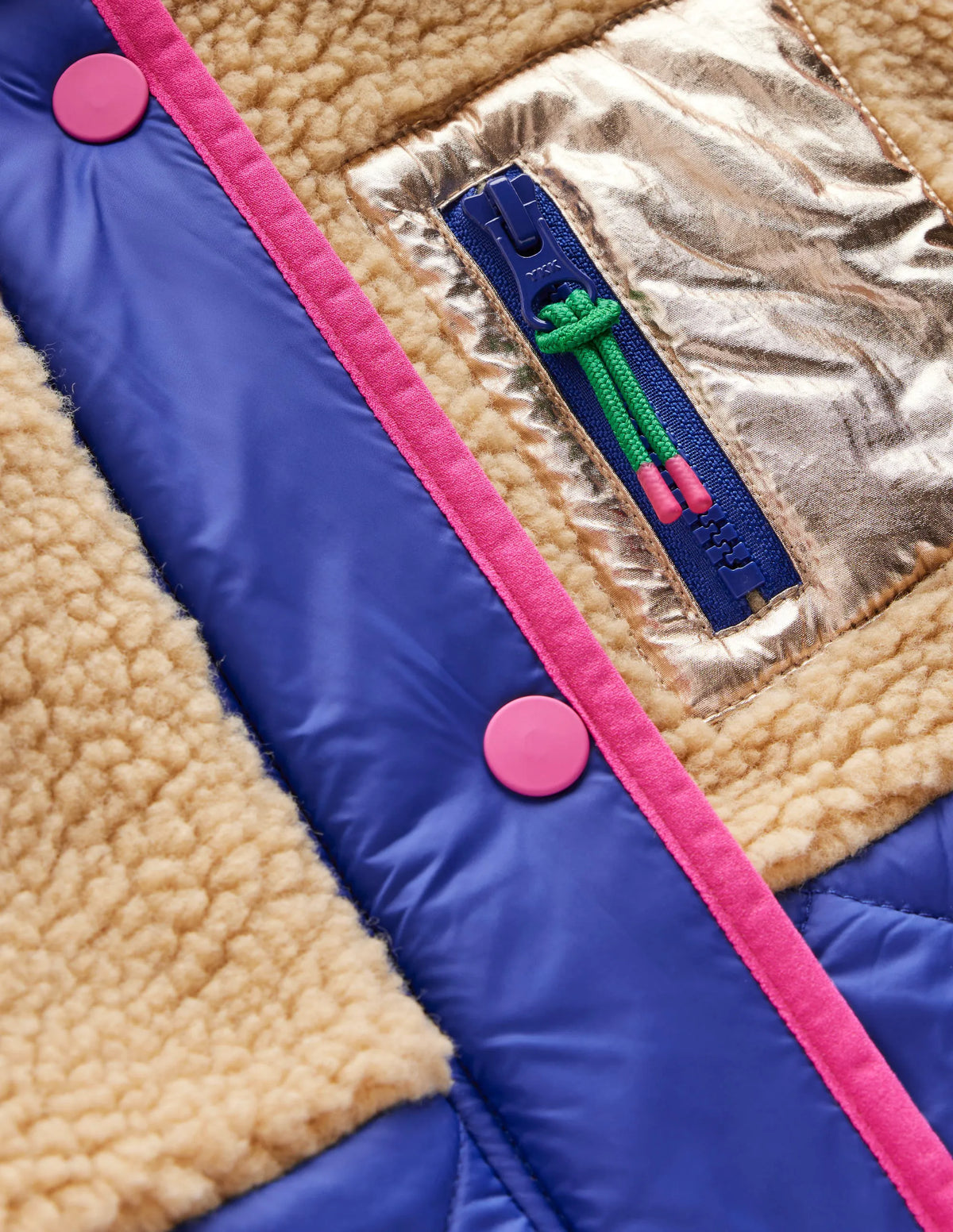 Cosy Longline Coat-Multi Colourblock