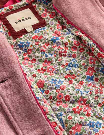 Wool Blend Coat-Pink Haze Bows