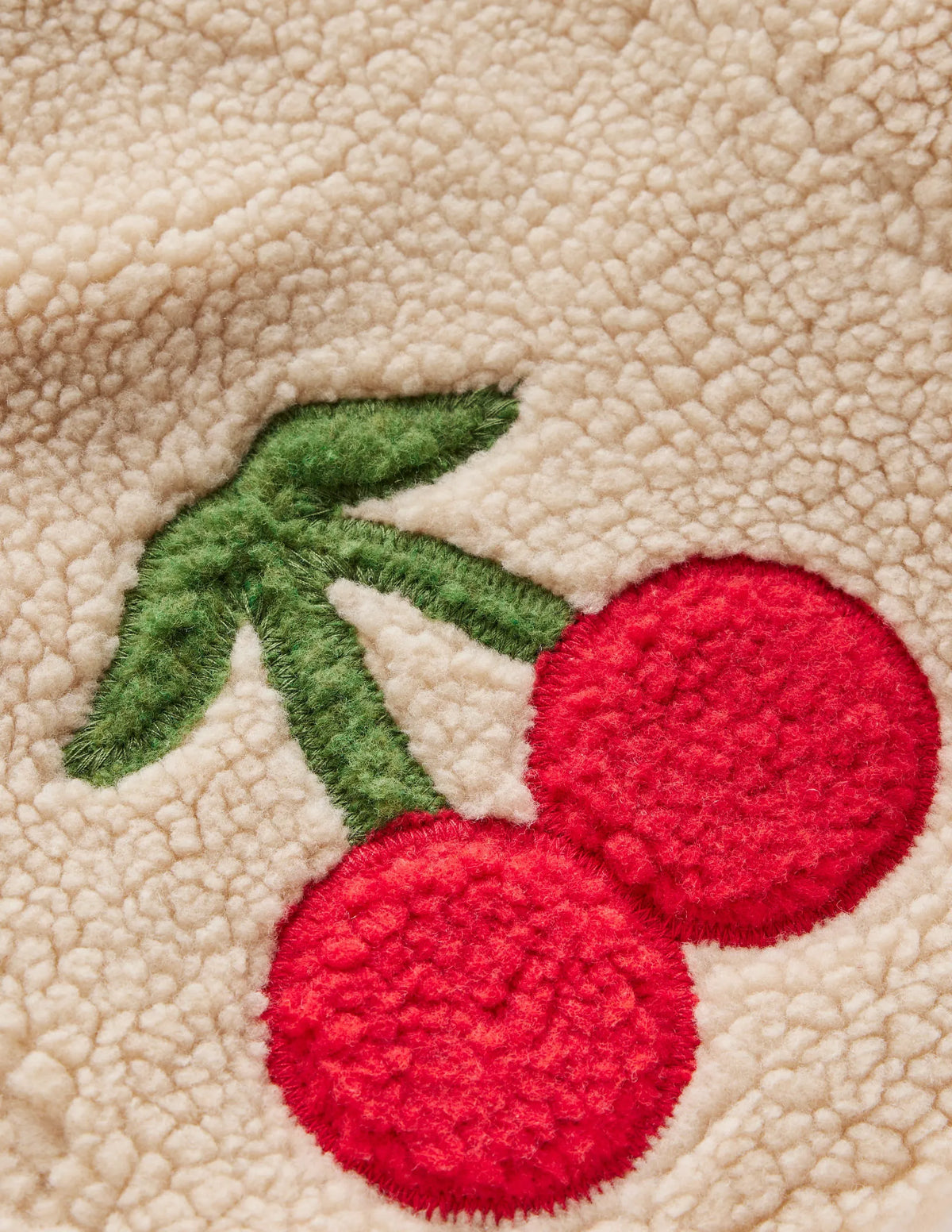 Borg Interest Jacket-Cherry Applique