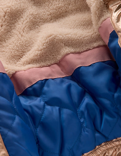 Fun Padded Coat-Gold
